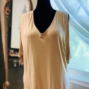 NEW Cold Shoulder Tan Top by Venus size 2x